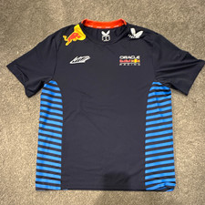 Oracle Red Bull Racing Max Verstappen Navy Blue F1 Short Sleeve Shirt tight fit