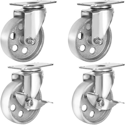 #ad 4in Heavy Duty Swivel Caster Wheels with Brakes Steel Set of 4 $53.99