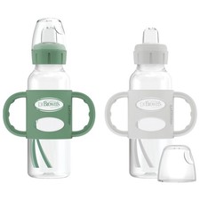 Dr. Brown's Milestones Narrow Sippy 1 Count Pack of 1 , 2 Pack, Green  Gray