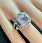 DAVID YURMAN ALBION SILVER MOON QUARTZ DIAMOND ICE RING Size 6 — photo 1