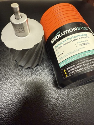 #ad EVOLUTION CC225L 2 1 4” CYCLONE ANNULAR CUTTER amp; PILOT PIN $109.99