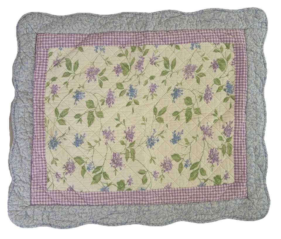 2 fundas acolchadas Martha Stewart florales amarillas lavanda cabaña Shabby Chic Foto 2 de 4