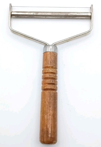 Vintage Foley Cheese Slicer Wire Cutter Roller Wood Handle Made In Japan