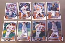 2025 BOWMAN NEW YORK METS COMPLETE TEAM BASE W CHROME SET 7 CARDS