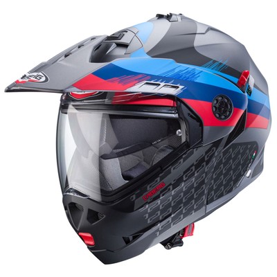 Caberg Klapphelm Tourmax X Sarabe matt-gun metallic/schwarz-blau-rot - Größe L