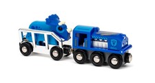 Brio 36111 Special Edition Toy Train 2025 Blue Silver With Triceratops Wagon