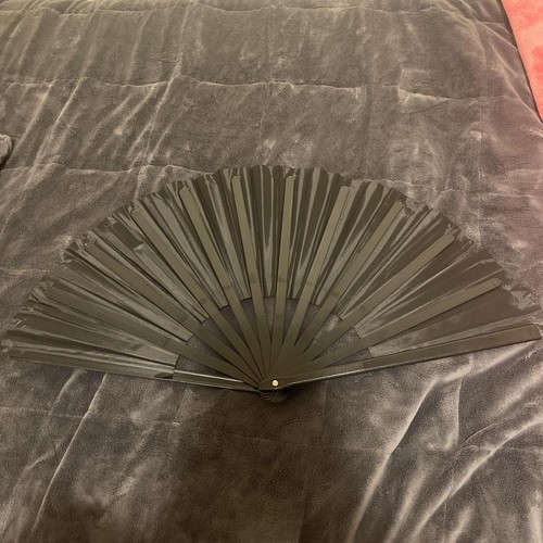 Gothic Style Black and Silver Folding Hand Fan