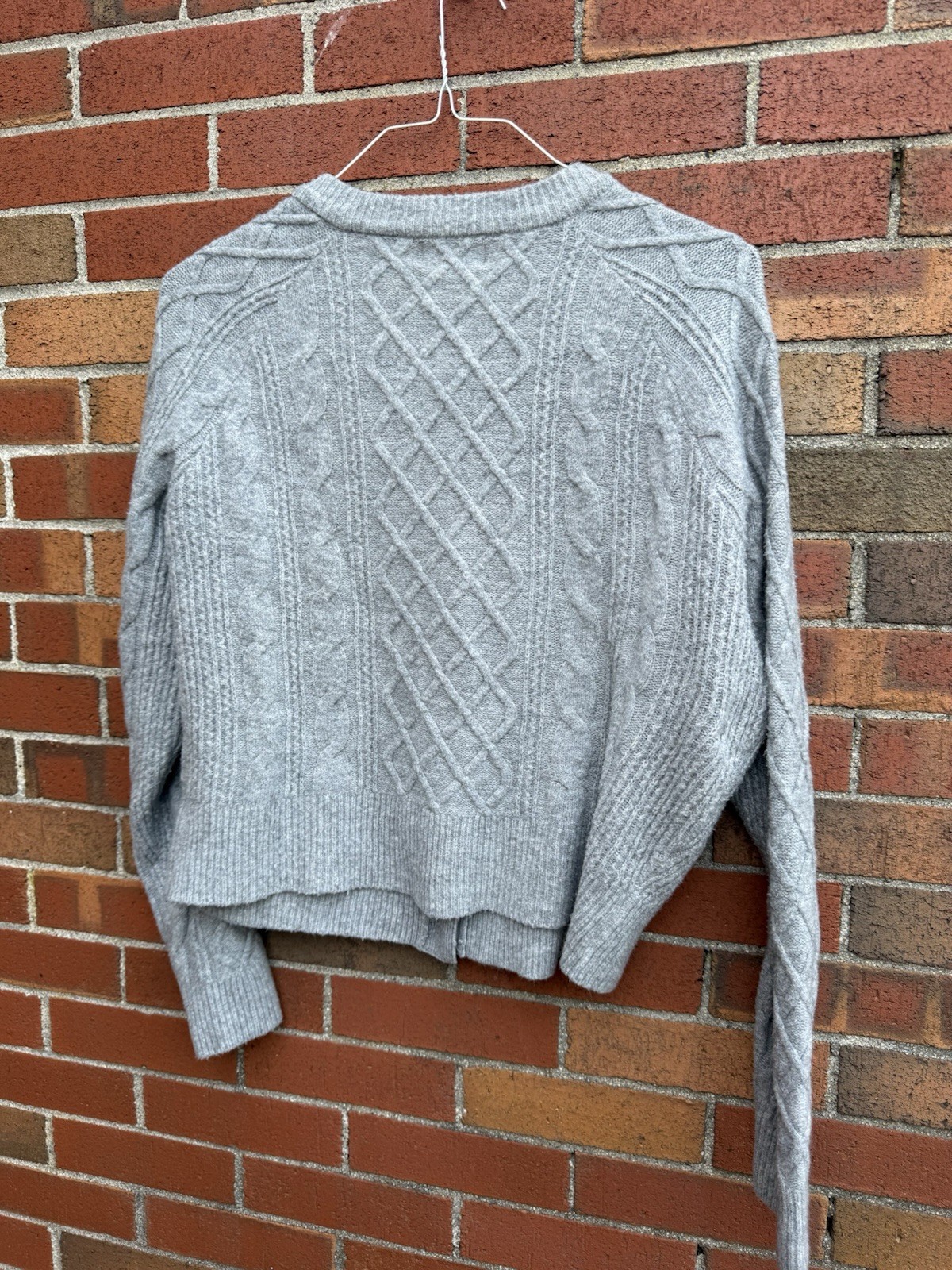 Universal Thread Gray Cable Knit Button Cardigan … - image 3