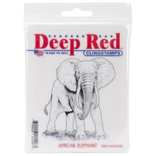 African Elephant, Cling Unmounted Stamp 2.75'' x 3.0'' DEEP RED STAMPS 4X500109