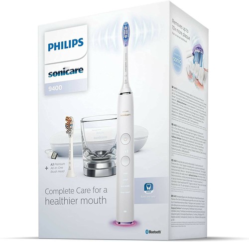 Spazzolino elettrico sonico Philips Sonicare DiamondClean 9000 HX9917/88, Bianco - Foto 7 di 7