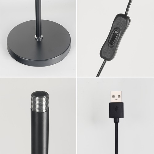 Modern Standing Black Metal Floor Lamp for Home Office Living Room Bedroom - Picture 7 of 24