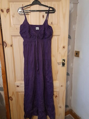 Robe BHS Fluide Violette/lavande à Imprimé Floral - Taille 12, Doublée, Occasion Très Bon état