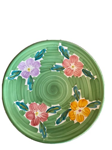 Pier 1 MADE In ITALY Hand Painted Floral Footed LARGE Ceramic Serving Platter - Picture 13 of 13
