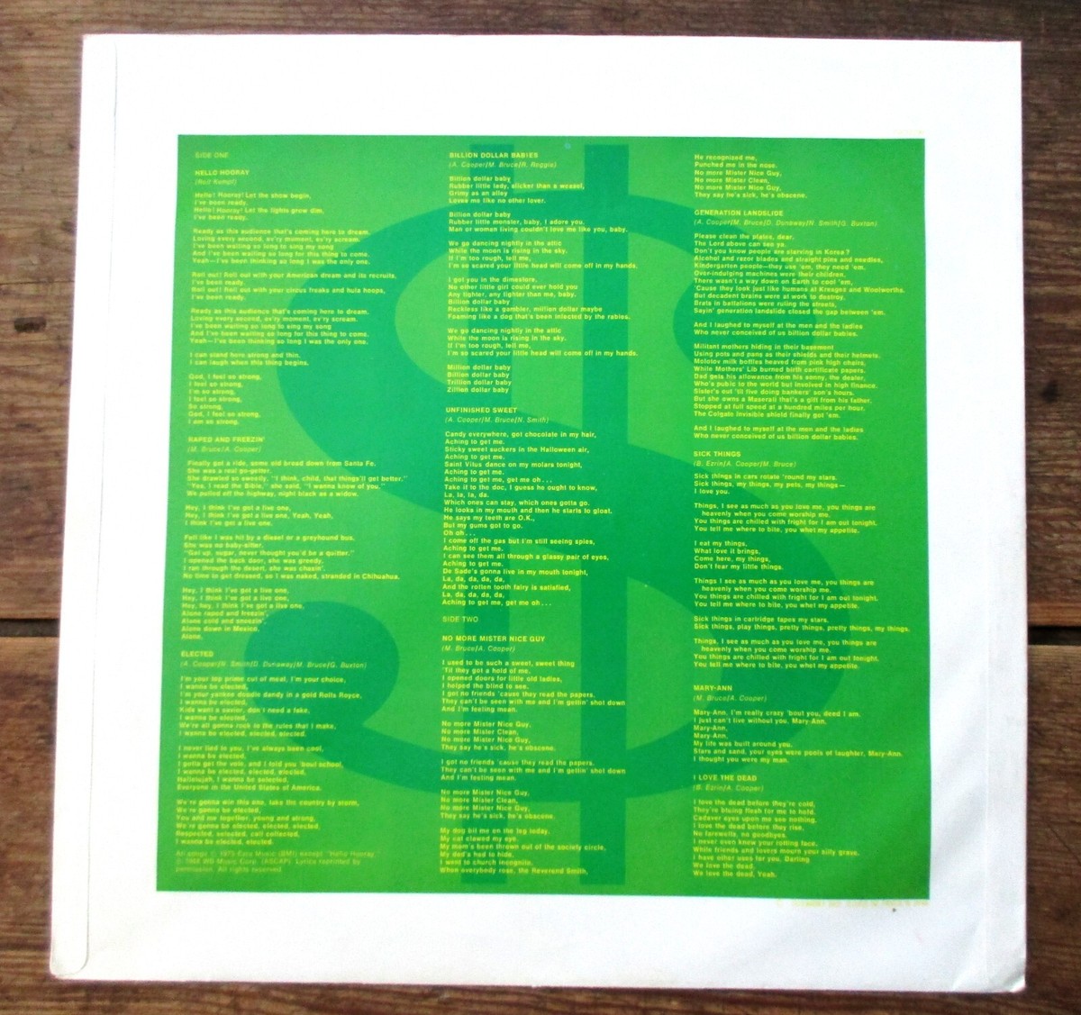 ALICE COOPER - Billion Dollar Babies (1973) Vinyl, LP JAPAN