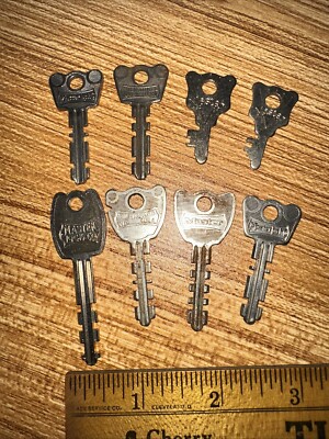 Vintage Lot Master Lock Co. Keys Antique Keys Various Sizes & Shapes 8 Total!