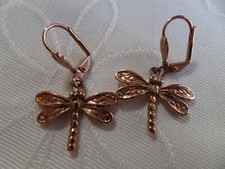 Pair Little Copper Tone Dragonfly Earring
