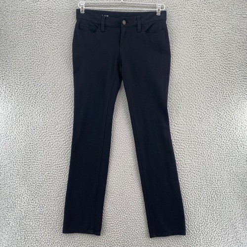 Ann Taylor Jeans Womens 2 Petite Black Knit Stretch Straight Leg Casual Everyday - Picture 1 of 11