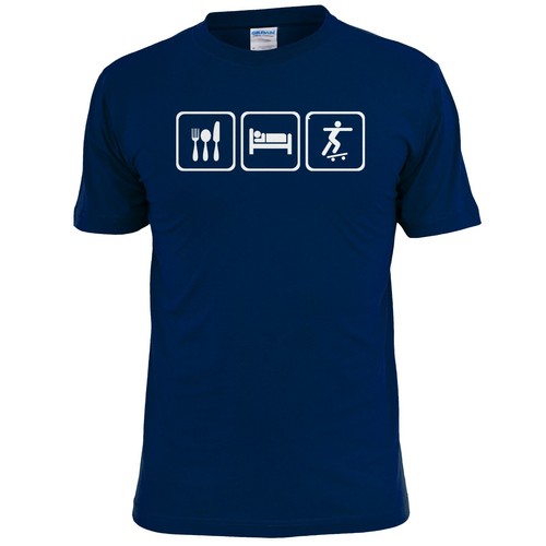 Mens Eat Sleep Skateboard Funny T Shirt - Imagen 2 de 2