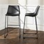walker edison furniture black faux leather barstool set of 2