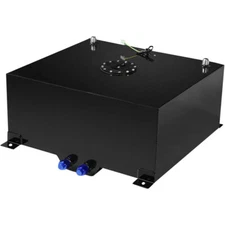 20 GALLON/78L LIGHTWEIGHT BLACK ALUMINUM RACE DRIFT FUEL CELL TANK+LEVEL SENDER
