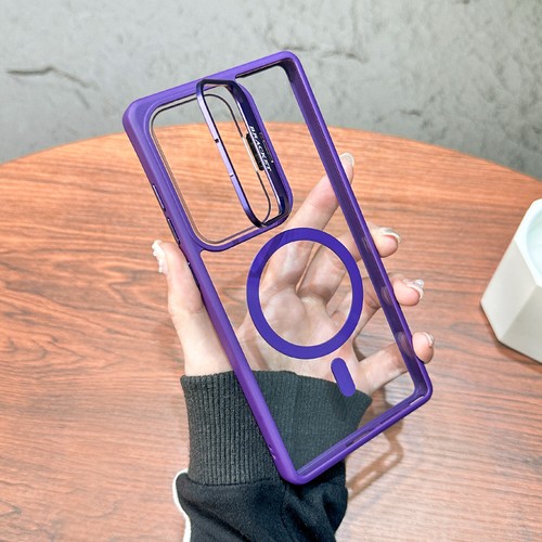Hybrid Magnetic Crystal Metal Lens Stand Case For Samsung Galaxy S24 FE S23 S22 - Photo 18 sur 19