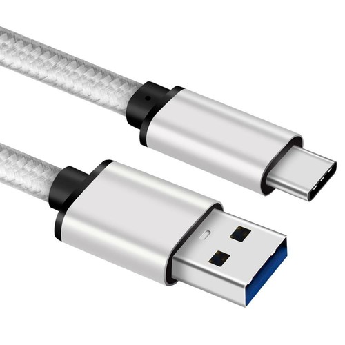 USB C 3.1 TYPE 1mt PREMIUM BRAIDED FAST CHARGE DATA CABLE 3 WHITE A FOR SAMSUNG - Picture 2 of 4
