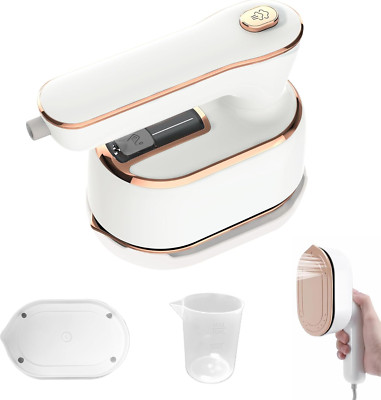 Vaporizador ropa portátil 2 en 1, giratorio, viaje, blanco