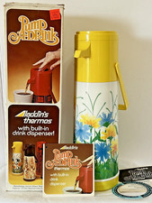 TERMO BOMBA-A-DISPENSADOR DE BEBIDAS ALADDIN'S VINTAGE Nº 15O "FANTASÍA FLORAL" AMARILLO