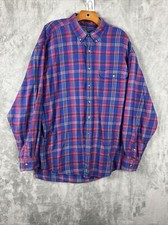 Vintage Izod Button Down Collard Long Sleeve Mens XL Plaid
