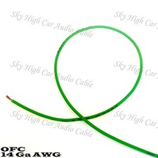 OFC 100 ft 14 Ga AWG Copper Primary Remote Wire GREEN Sky High Car Audio Lead
