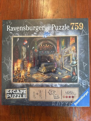 Used Ravensburger ESCAPE Vampires Castle 759 Piece Puzzle 27 x 20'' Goth Mystery