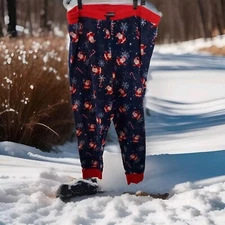 Jammies 4 your Families Santa & Snowflake Christmas Pajama Bottom Jogger Size 3x