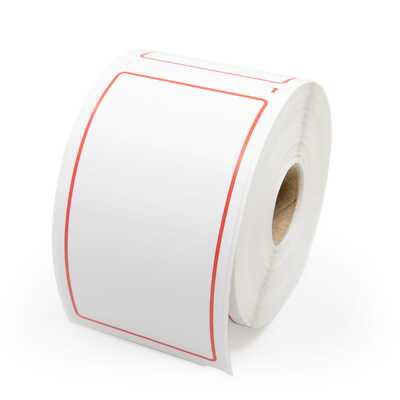 Dymo 2.315'' x 4'' Red Border Rectangle Labels