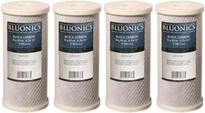 BLUONICS Carbon Block Water Filters 4pcs Standard 4.5" x 10" Cartridges