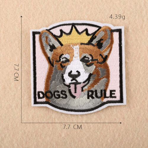 CORGI Aufbügeln Patch HUNDE REGEL Pembroke walisische Krone König Königin Hund Haustier Welpe 2247 - Bild 1 von 1