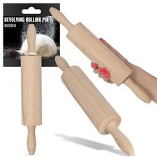 Nudelholz 39 cm Holzroller Teigrolle Backrolle Holz Teigausroller Backzubehör