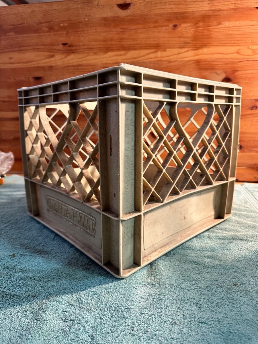 CRATE-A-FILE Tan Heavy Duty Plastic Square Milk Container Carrying