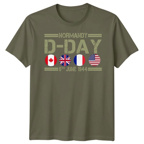 Camiseta Familia Normandía Día D Camiseta 1944 Segunda Guerra Mundial Historia Militar Conjunto #DD - Imagen 15 de 19
