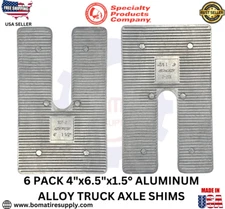 6PCS Specialty Products Company Truck Aluminum Alloy 4"x6.5"x1.5° Axle Shims USA