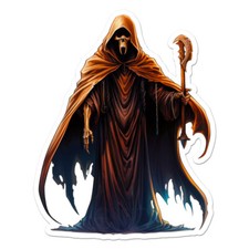 Death Grim Reaper, Vinyl Decal Sticker, Indoor Outdoor, 3 Sizes, 11409
