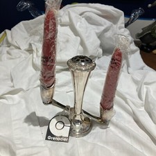 Grenadier Silver Plated Contemporary 3 Branch Candle Candelabra Flower Vase Lid