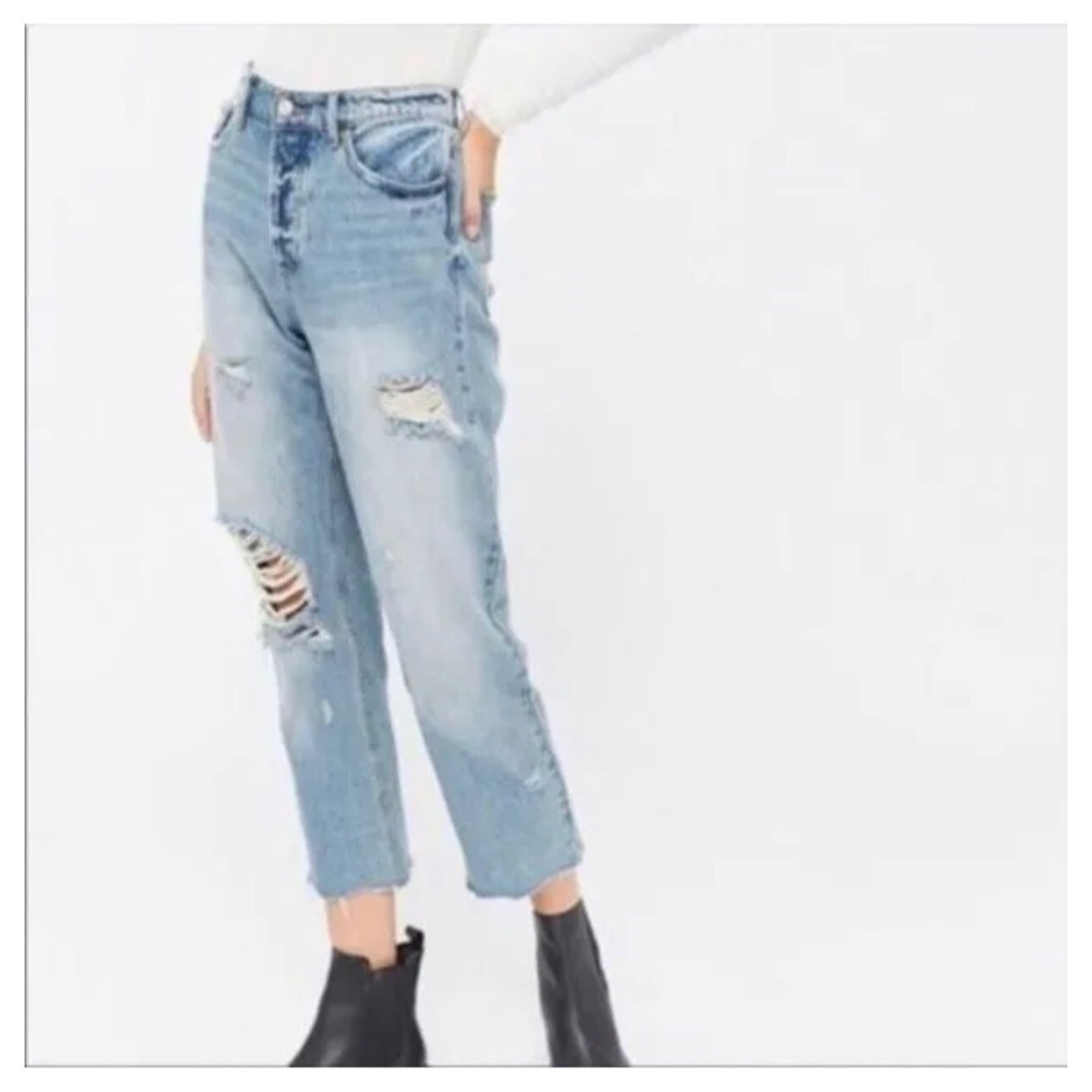 BDG Urban Outfitters Slim Straight Classic Distressed Button Fly - Main Image