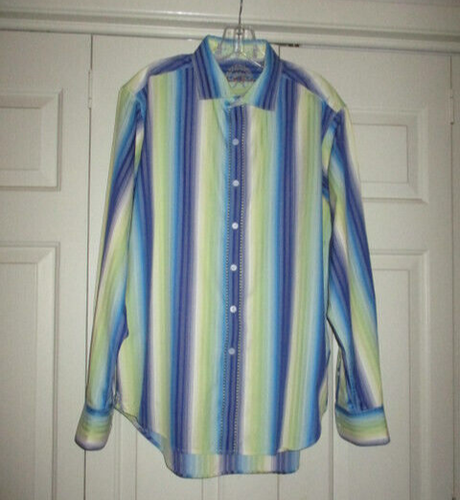 ROBERT GRAHAM Multi-Color Striped L/S B/F Shirt Men Sz L