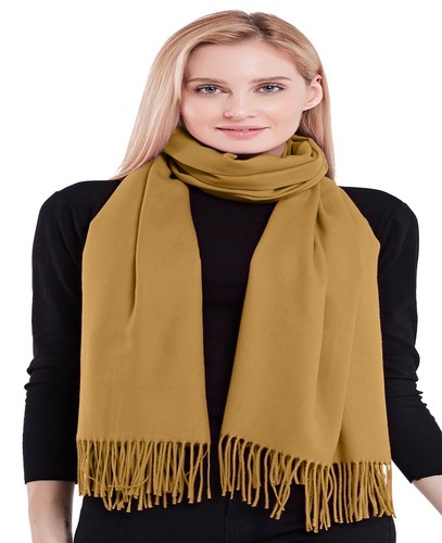 Sciarpa scialle misto cotone design tinta unita oro spesso Pashmina CJ abbigliamento *NUOVA* - Foto 5 di 12