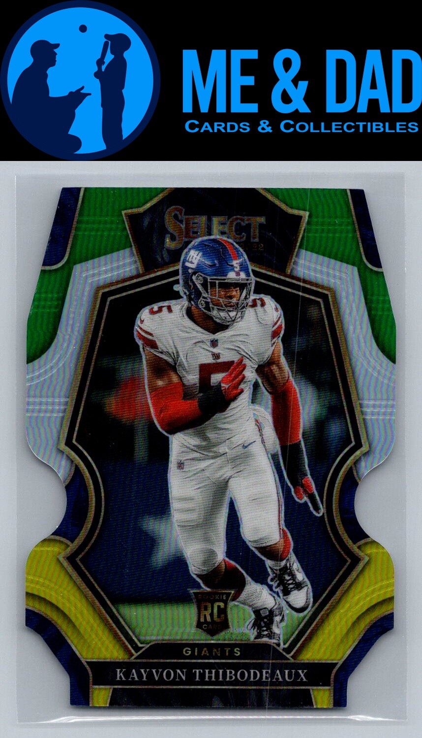 2022 Panini Select #175 Kayvon Thibodeaux Green and Yellow DieCut