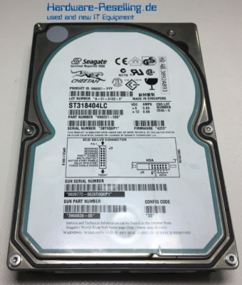Seagate SUN Cheetah 18GB SCSI 3,5'' 4MB 10K ST318404LC 3900038-05 9N9001-095
