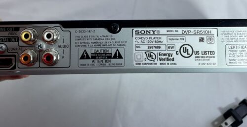 Sony DVP-SR510H CD/DVD-Player mit Fernbedienung getestet und funktionsfähig - Bild 3 von 9