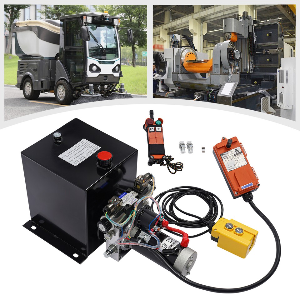 8 Quart Double Acting Hydraulic Pump 12V DC Dump Trailer Power Unit