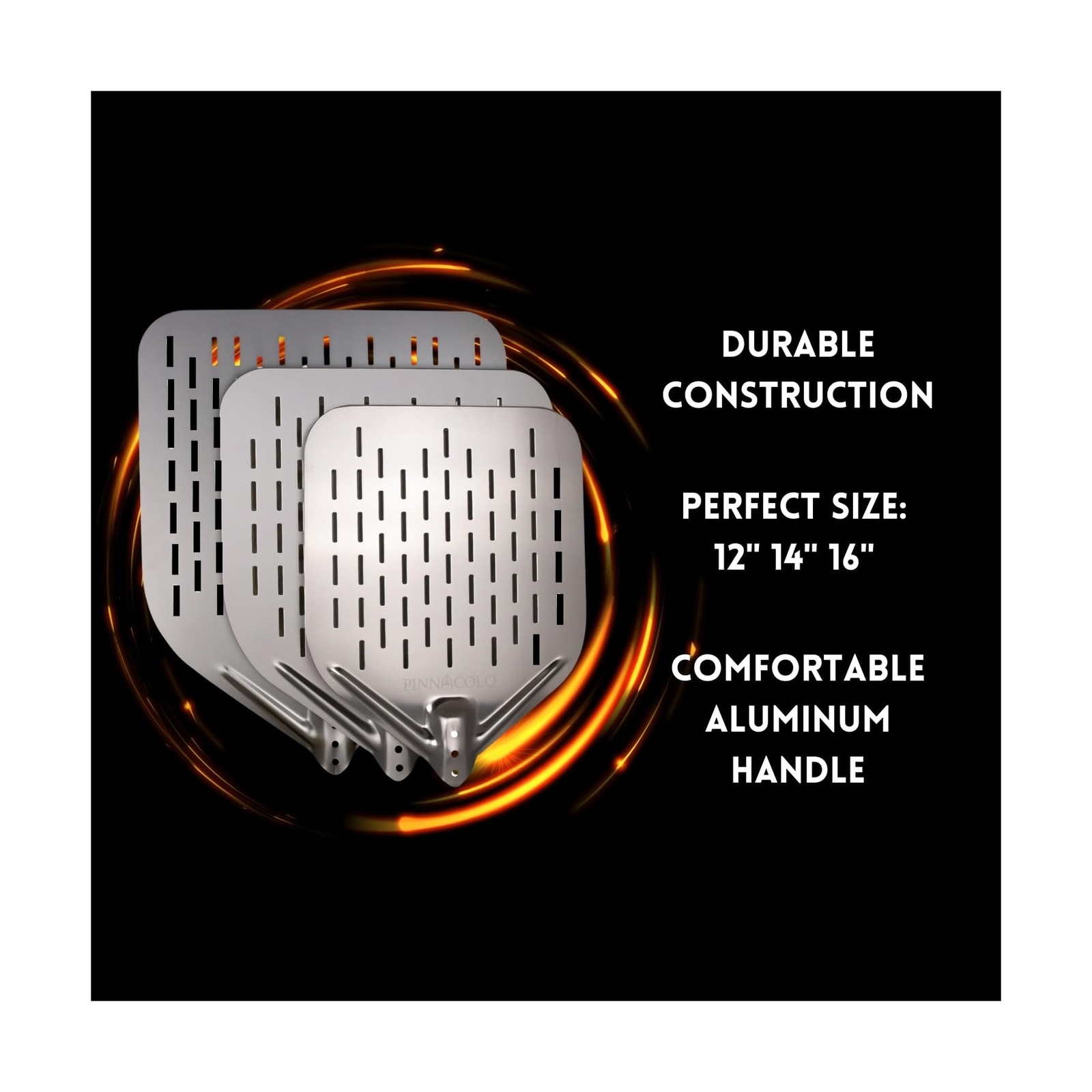 Premium 14 Inch Perforated Peel with Aluminum Handle - Lightweight and Premiu...