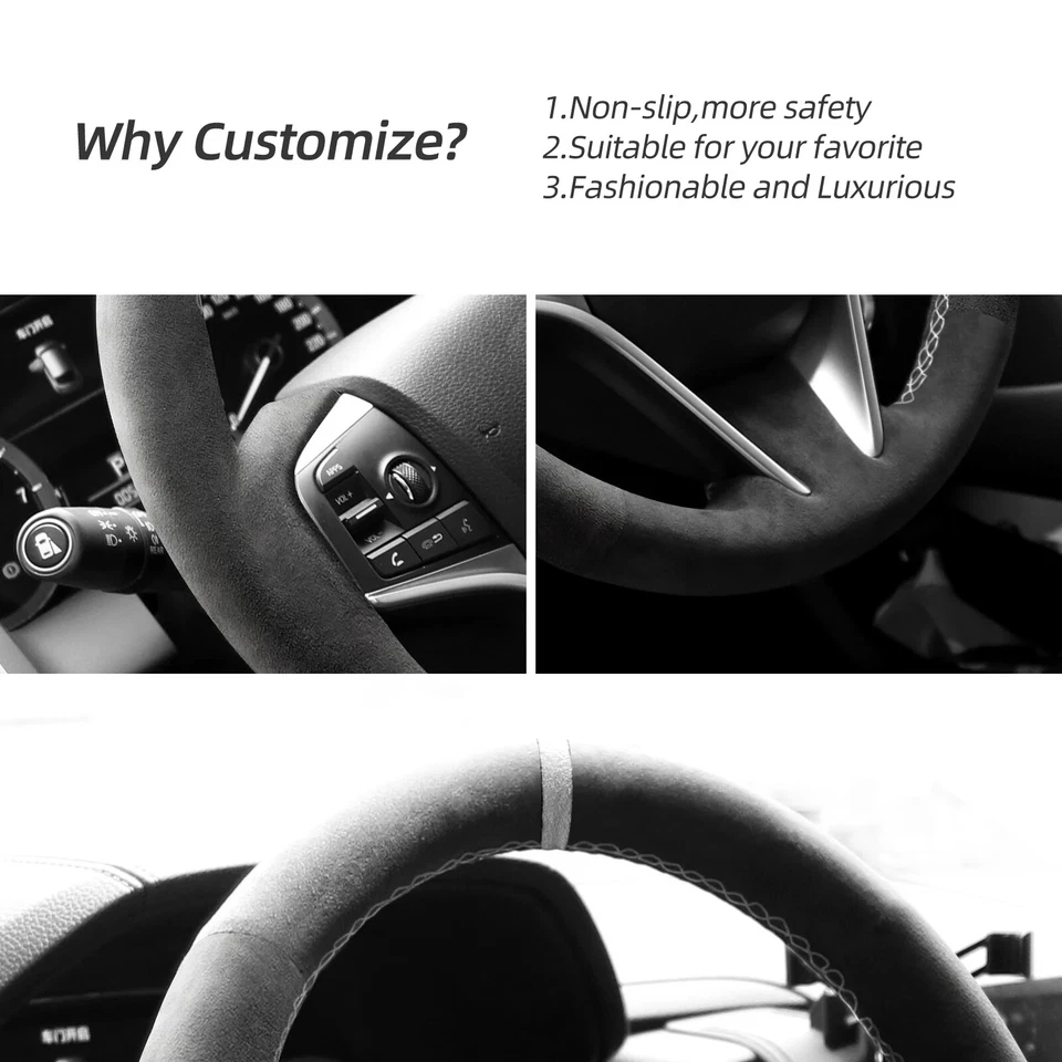 Сделай сам чехол для рулевого колеса алькантара ручная строчка для Honda Acura MDX 2014-2018 - Изображение 3 из 4